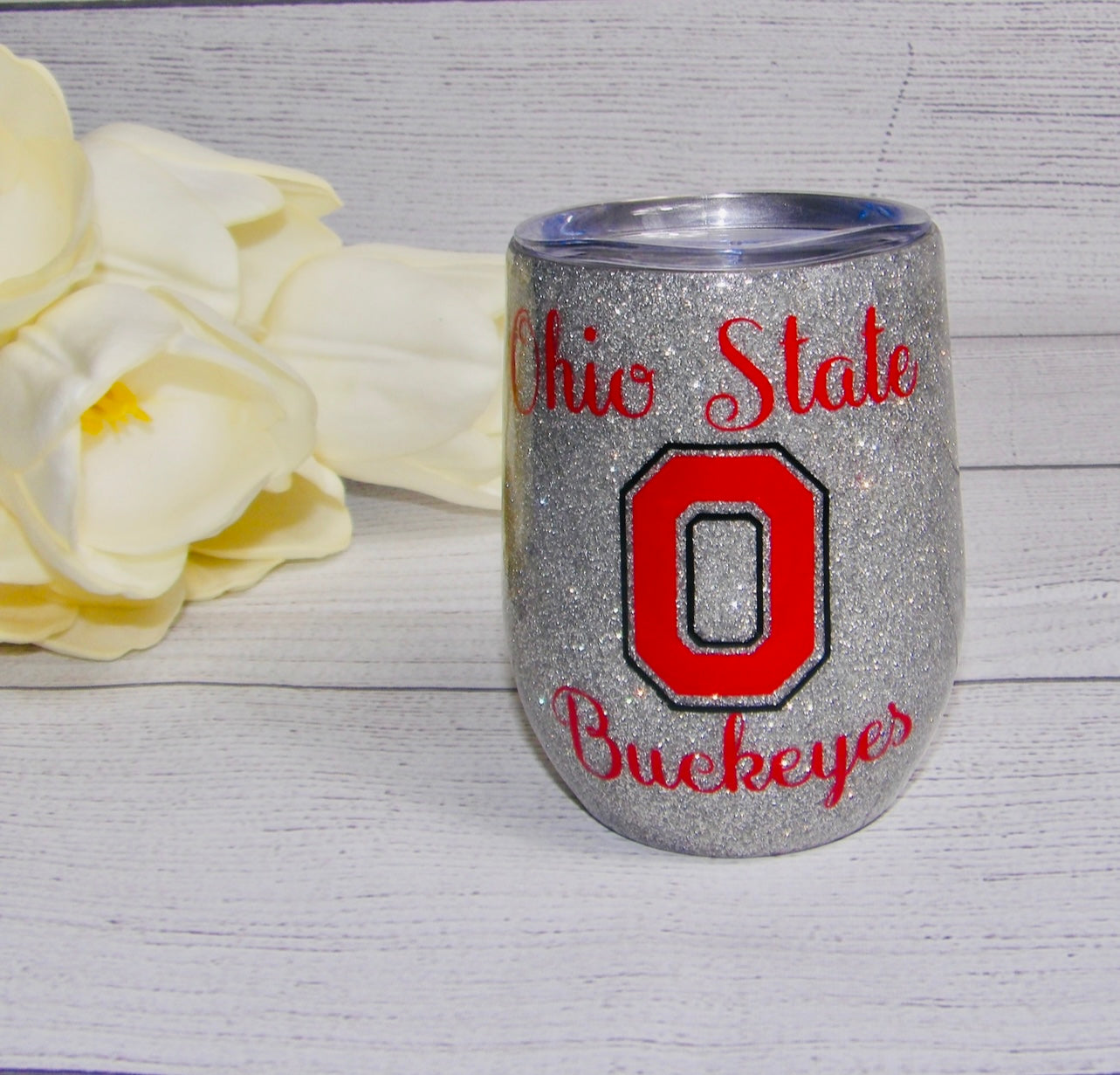 Handmade Epoxy 12 OZ Ohio State Wine/Coffee Tumbler