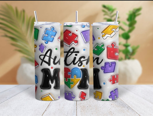 3D Inflated Autism Mom 20 OZ Tumbler